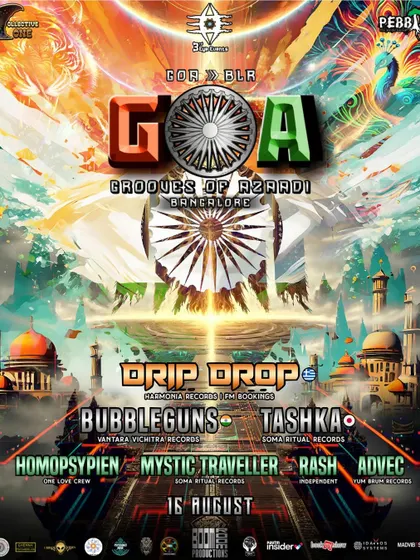 The full lineup for the 'Grooves of Azaadi' event at Pebble. It was an incredible night of electrifying beats under the stars with a truly international roster.