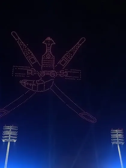 The national emblem of Oman, the Khanjar, recreated with stunning precision by our drones. This formation was a tribute to the nation's rich heritage and pride.