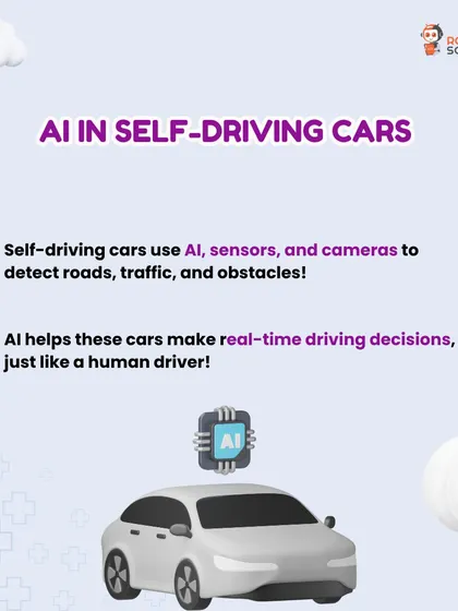 Self-driving cars use a combination of AI, sensors, and cameras to navigate roads and make real-time decisions. We explore the robotics and AI that make this possible.