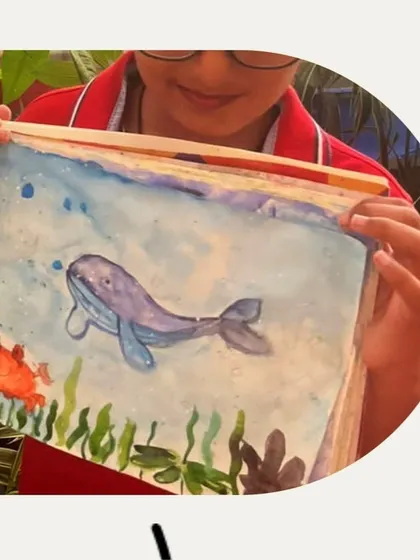 This beautiful ocean scene was created with watercolors. It's a great project for learning about wet on wet techniques and how to control the flow of the paint.