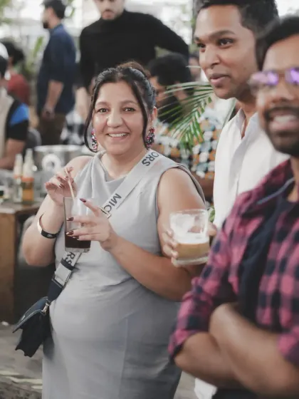 A candid moment of someone enjoying the music in the air. The atmosphere at our jams is always relaxed and full of good energy.