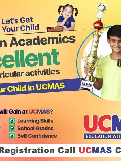 Let's get your child to A+ in academics and excellent in co-curricular activities. At UCMAS, your child will gain concentration, memory power, math skills, and self-confidence.