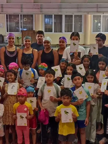 Smiling faces and new skills learned mark the end of another round of our summer classes. These swimmers are proudly holding their certificates, ready for the next level.