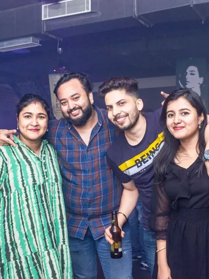 A fun group photo capturing the good times. The relaxed and happy vibe is what I aim for every night.