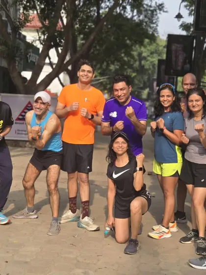 A group of our runners after a session. The mix of focus and fun is what makes our community special.