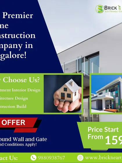 As a premier home construction company in Bangalore, my services include apartment interior design, architecture design, and the complete construction build.