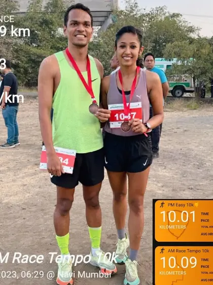 Follow one course until success. A race-tempo 10k with my training partner, both of us focused and determined.