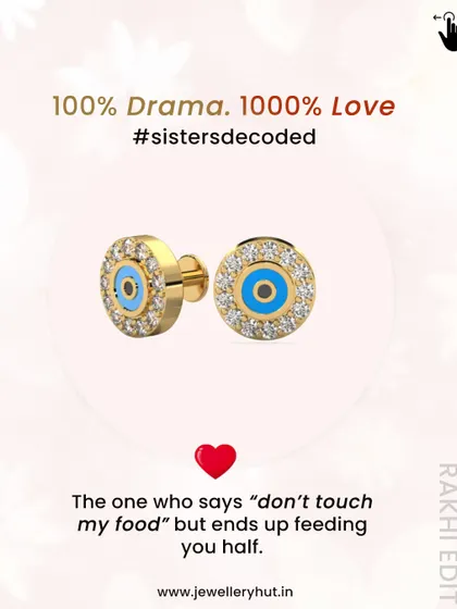 A playful and protective gift. These evil eye studs are for the sister who always looks out for you, even when she says "don't touch my food."