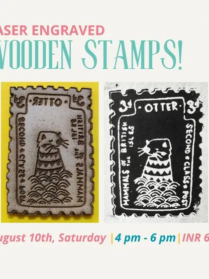 Our Saturday workshop on laser engraving your own stamps. A fun way to create personalized art supplies.
