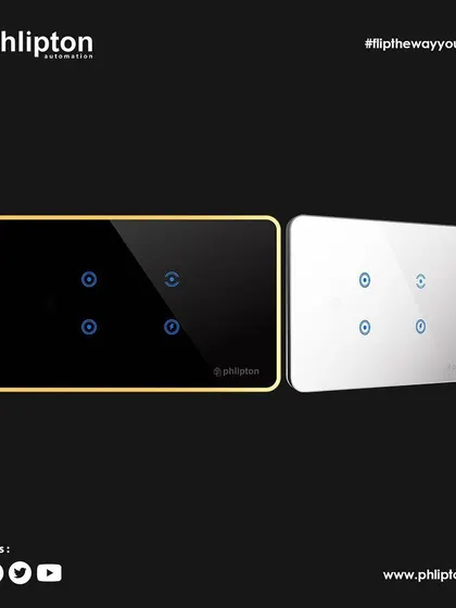 My four-button chamfered touch panels in black and white. The sleek, button-less design adds a touch of sophistication to any wall.