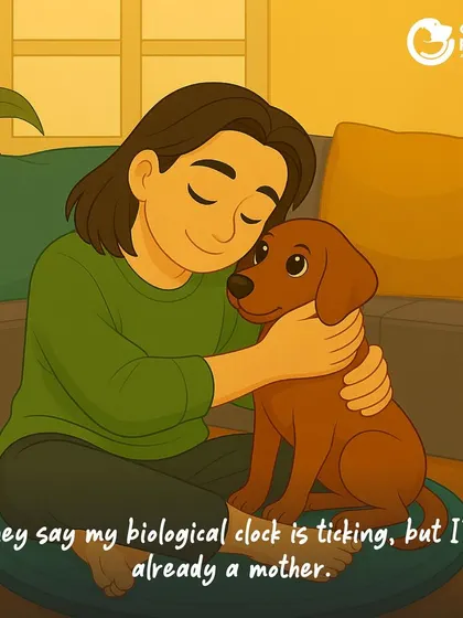 They say my biological clock is ticking, but I'm already a mother. This illustration celebrates all the pet moms who know this feeling.