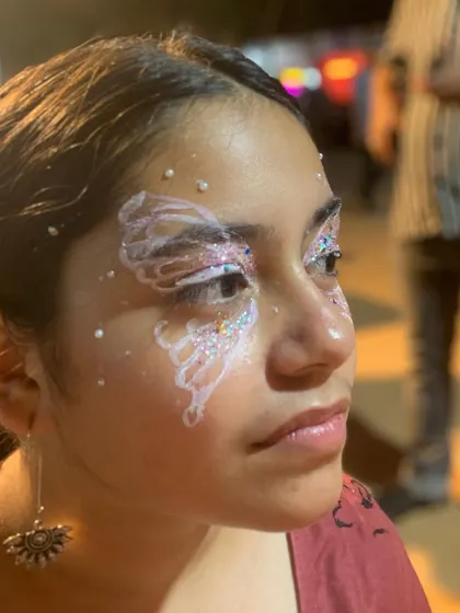 Another angle of the white and glitter angelic butterfly, a truly unique and beautiful design.