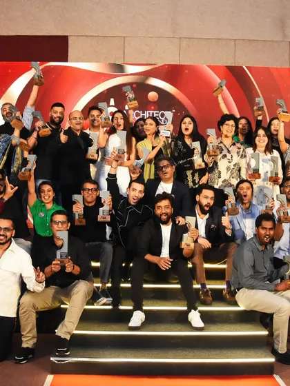 A group photo with all the talented winners at the Aces of Space Awards. It was an inspiring night celebrating the best of Indian design and architecture.
