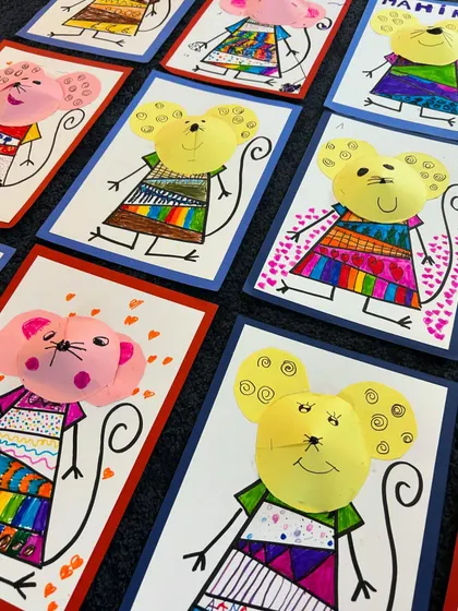 I love seeing all the different patterns and colour combinations the kids came up with for their mice.
