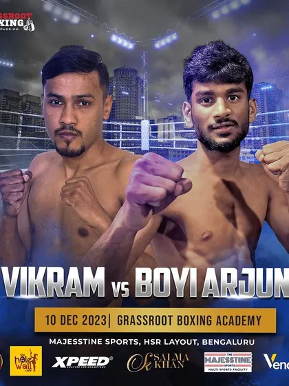 The official fight poster for Coach Arjun's professional fight. We prepare our pro team to be at their peak for events like this.