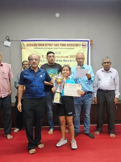 Young paddler Anaya Agarwal proved her passion and dedication by winning the Runners Up title for U13 Girls at the Bengaluru Urban District Table Tennis Association (BUDTTA) tournament.