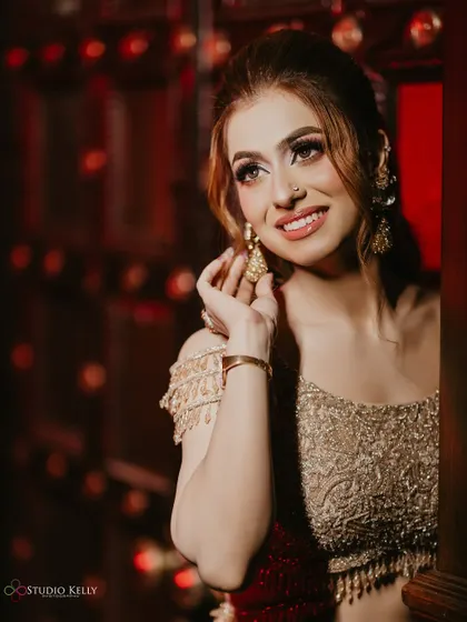 A beautiful, softly lit portrait of the bride, capturing her elegance and grace.