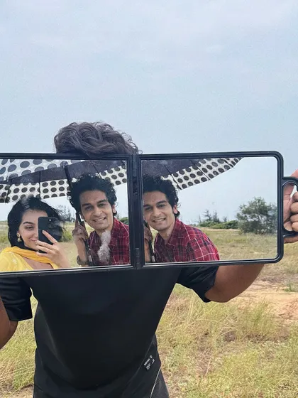 A creative selfie taken on the set of 'Phir Kabhi'. We were having fun with reflections and angles between shots.