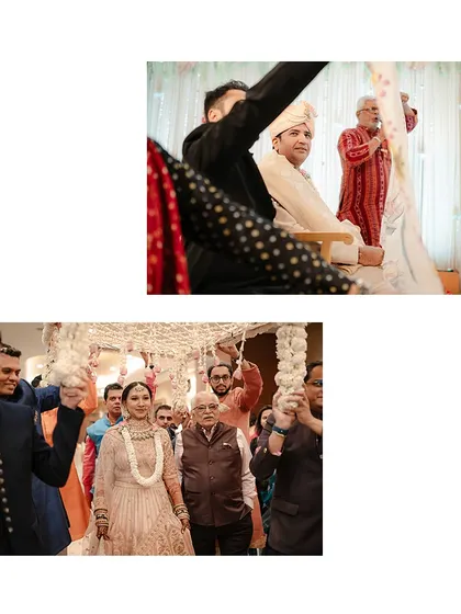 The bride's grand entrance under the phoolon ki chadar, a beautiful and emotional tradition we are always honored to document.