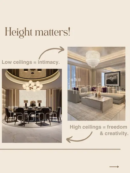 Height matters. Low ceilings create intimacy, while high ceilings evoke a sense of freedom and creativity. I use scale to shape emotion.