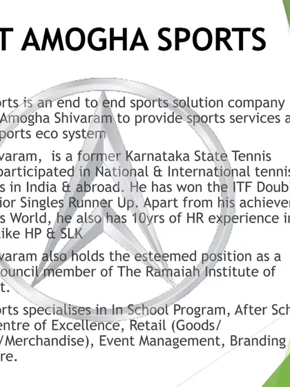 This slide details the extensive experience of our founder, Amogha Shivaram, both on the court and in the corporate world. This unique combination of skills ensures our services are both professional and athlete-focused.