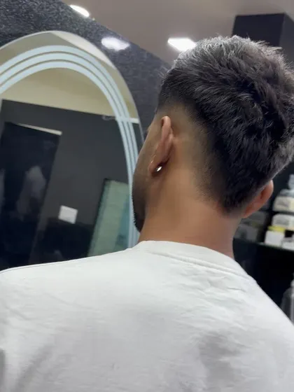 The back view of the mohawk fade.