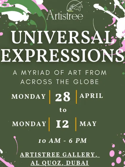 The official poster for the "Universal Expressions" exhibition at Artistree Gallery in Dubai. I was thrilled to showcase my Protagonist Series as part of this global collection of art.