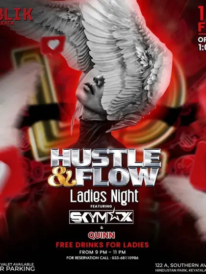 A flyer for a "Hustle & Flow" Ladies Night at Publik, where I shared the deck with another DJ.
