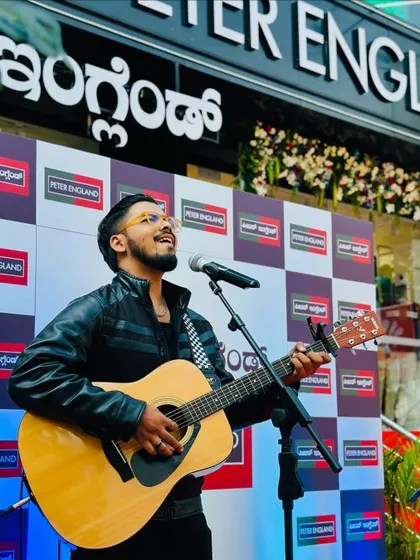 Performing at the Peter England store launch. I enjoy collaborating with brands to provide entertainment that aligns with their image and event goals.
