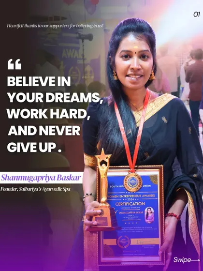This was a proud moment for me. Being recognized with the Women Entrepreneur Award is a testament to the hard work and your constant support. It proves that believing in your dreams and our traditions can lead to wonderful things.