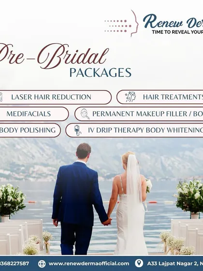 We have curated special pre-bridal packages to get you ready for your wedding. Our services include laser hair reduction, medi-facials, body polishing, and more to ensure you look and feel your absolute best.
