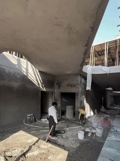 The site during the build of the SMBV school. It's in this raw stage that you can really appreciate the scale and structure that will eventually become a vibrant learning space.