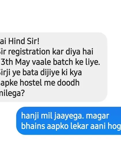 A student asking if he will get milk in the hostel. My reply is simple: yes, but you have to bring the buffalo. We provide guidance, but you have to bring the hard work and dedication.