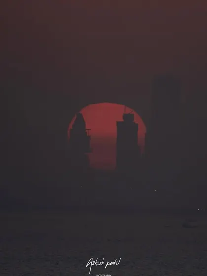 This is one of my favorite sunset captures, silhouetting the Mumbai skyline against a deep red sun. This kind of dramatic, atmospheric shot shows the power of using natural light to create something truly unique and artistic for your photoshoot.