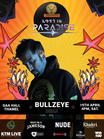 Headliner alert for Lost in Paradise in Nepal. We turned a basketball court into a scaffolding screen mirror house for a unique experience.