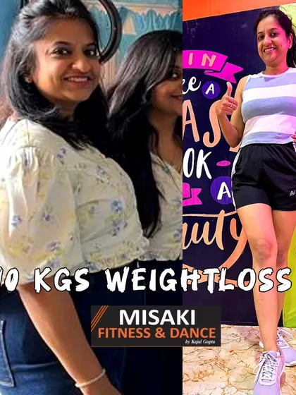 A wonderful 10 kg weight loss achievement! This transformation shows a significant improvement in fitness and body composition, achieved through our group classes.