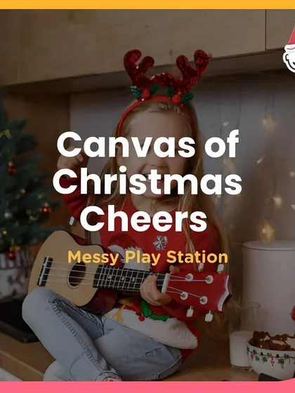 The Canvas of Christmas Cheers messy play station, where kids could get creative without worrying about making a mess.