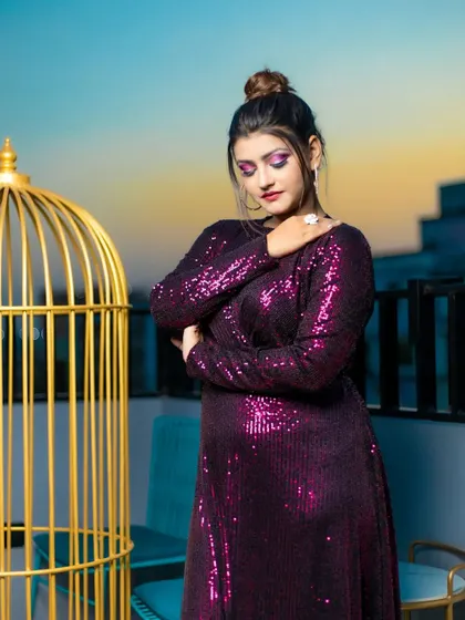 A close-up showcasing the dramatic purple smokey eye I created for this fashion shoot. The vibrant color and sharp definition are perfect for editorial work.