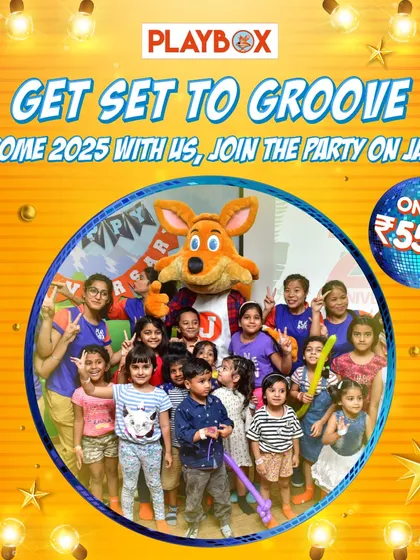 Ringing in the New Year with a fun-filled party for kids. This poster announces our special event, complete with a dance party with J the Fox and other exciting activities.