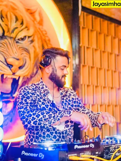Another shot from Badmaash, focused on the mix. The animal print shirt matches the wild energy of the venue.