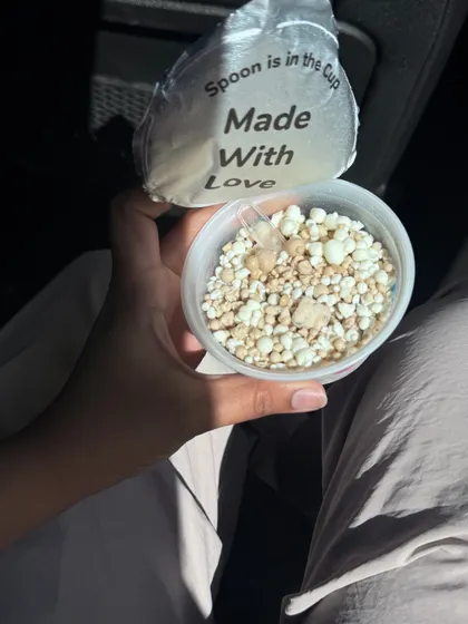 A close-up of a healthy snack, fitting into a wellness or food-related lifestyle post.