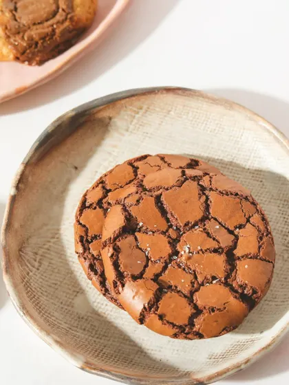 Sweet, soft, and irresistible. Our Brookie, a perfect cross between a brownie and a cookie, has a beautiful crackled top.