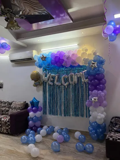 The welcome home setup, ready to surprise the new mother and baby.