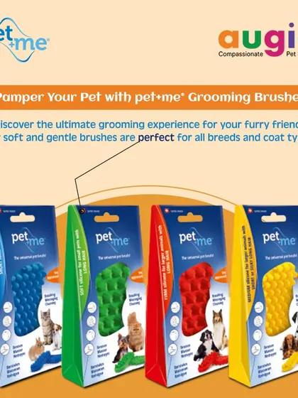 Pamper your pet with a Pet+Me grooming brush. These soft and gentle brushes are perfect for all breeds and coat types, giving your furry friend the ultimate grooming experience.