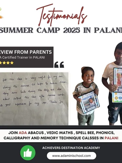 Another heartfelt handwritten testimonial from a parent in Palani. They found the class very useful for their son, providing a good experience during the summer. We are so grateful for their trust and support.