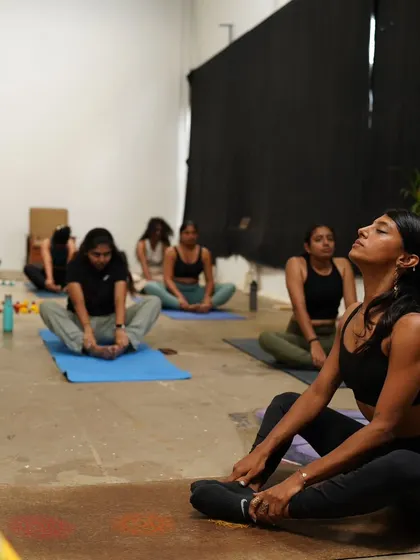 A moment of deep connection and listening during a guided meditation. In our women's circles, we create a space to be seen, heard, and held.