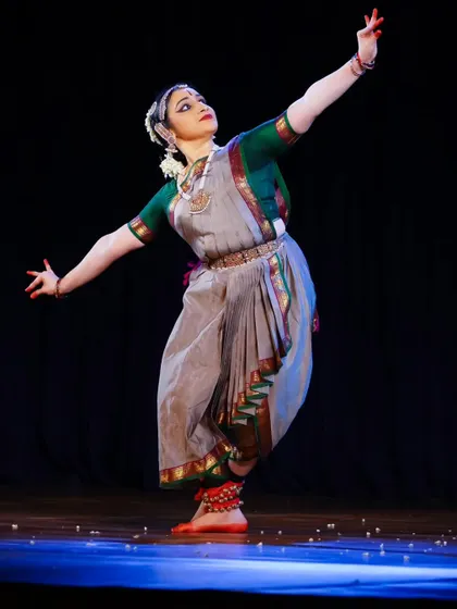 Meera Sreenarayanan's performance was full of energy and precision, as seen in this dynamic shot.