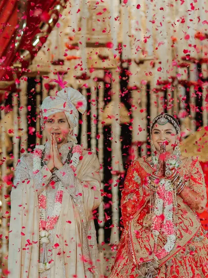 Showered in blessings and rose petals. I love creating these moments of pure joy, where the couple is celebrated by their loved ones in the most beautiful way.