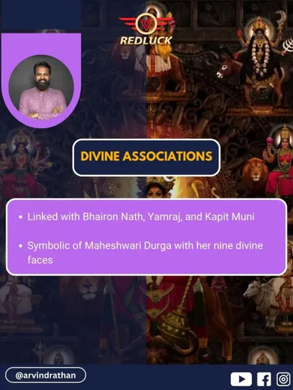 This bead has divine associations with Bhairon Nath, Yamraj, and is a symbol of Maheshwari Durga with her nine divine forms. This makes it a potent tool for protection and spiritual power.