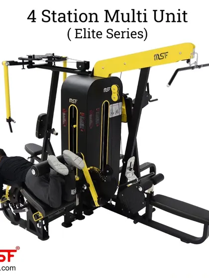 The 4-Station Multi-Unit, a complete workout solution for commercial gyms with limited space.